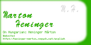 marton heninger business card